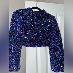 Zara sequin crop top